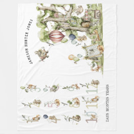 サーカス森林の動物 |ベビーマイルストーン フリースブランケット