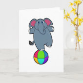 サーカス玉のサーカスでの象 カード (黄色い花)