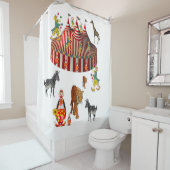 サーカス白い赤の子供のシャワーカーテン シャワーカーテン (インサイチュ)