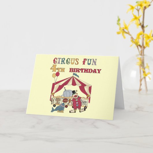サーカス第4回誕生日Tシャツと贈り物 カード (黄色い花)