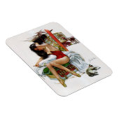 サーカス美しいヴィンテージアートクリスマスピンアップガール マグネット (右側)