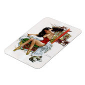 サーカス美しいヴィンテージアートクリスマスピンアップガール マグネット (左側)