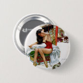 サーカス美しいヴィンテージアートピンアップガール 缶バッジ (正面&裏面)