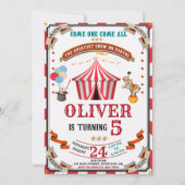 サーカス誕生日の招待ヴィンテージフェスティバル招待状 招待状 (正面)