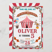 サーカス誕生日の招待ヴィンテージフェスティバル招待状 招待状 (正面/裏面)