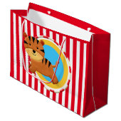 サーカス誕生日キッズパーティートラストライプギ ラージペーパーバッグ (正面アングル)