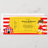 サーカス誕生日チケット 招待状 (正面/裏面)