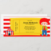 サーカス誕生日チケット 招待状 (正面/裏面)