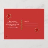 サーカス誕生日パーティーイベント 赤白金ストライプ 案内ポストカード (裏面)