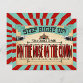 サーカス誕生日パーティーゲームサインピン鼻ピエロ (正面/裏面)