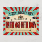 サーカス誕生日パーティーゲームサインピン鼻ピエロ (正面)