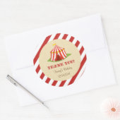 サーカス誕生日パーティーステッカー ラウンドシール (封筒)