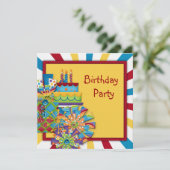 サーカス誕生日パーティー 招待状 (スタンド正面)