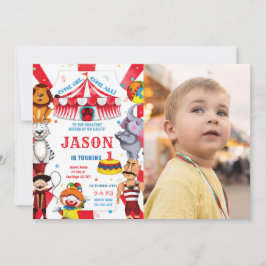 サーカス誕生日フォト招待状 招待状
