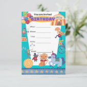 サーカス誕生日ボーイパーティの招待状 招待状 (スタンド正面)