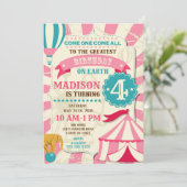 サーカス誕生日招待状ガールカーニバル招待状 招待状 (スタンド正面)