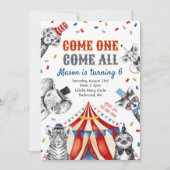 サーカス誕生日招待状 |カーニバル招待状 招待状 (正面)