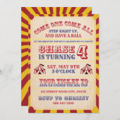 サーカス誕生日招待状 招待状 (正面/裏面)