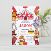 サーカス誕生日招待状 招待状 (スタンド正面)