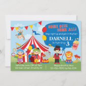 サーカス誕生日招待状 招待状 (正面)