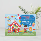 サーカス誕生日招待状 招待状 (スタンド正面)