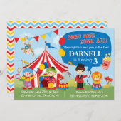 サーカス誕生日招待状 招待状 (正面/裏面)