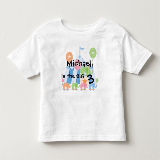 サーカス象のカスタマイズ可能な誕生日のTシャツ トドラーTシャツ (正面)