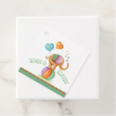 サーカス象の水の色の赤ちゃんシャワー フェイバータグ (インサイチュ)