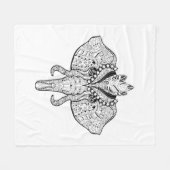 サーカス象の落書き フリースブランケット (正面(横))