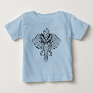 サーカス象の落書き ベビーTシャツ