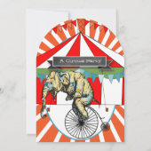 サーカス象の誕生日パーティーの招待バンティング 招待状 (裏面)