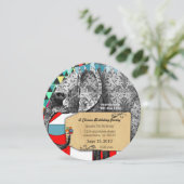 サーカス象の誕生日パーティーの招待バンティング 招待状 (スタンド正面)