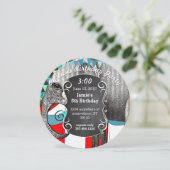 サーカス象の誕生日パーティーの招待バンティング 招待状 (スタンド正面)