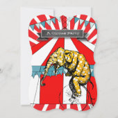 サーカス象の誕生日パーティーの招待バンティング 招待状 (裏面)