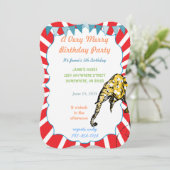 サーカス象の誕生日パーティーの招待バンティング 招待状 (スタンド正面)