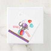 サーカス象の赤ちゃんシャワーハグとキス フェイバータグ (インサイチュ)