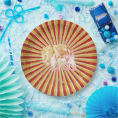 サーカス象オンヴィンテージストライプポスター ペーパープレート (パーティー)