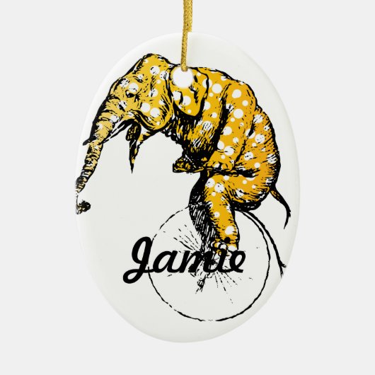 サーカス象ギフト セラミックオーナメント (正面)