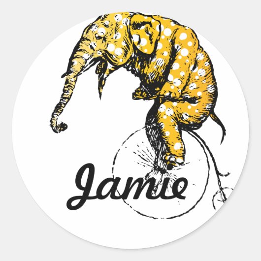 サーカス象ギフト ラウンドシール (正面)