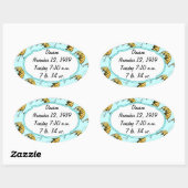 サーカス象ギフト 楕円形シール (シート)