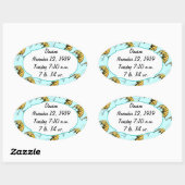 サーカス象ギフト 楕円形シール (シート)