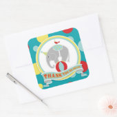 サーカス象サンキューラベル スクエアシール (封筒)