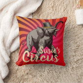 サーカス象ハットスパイラルのカスタマイズ可能 クッション (ブランケット)