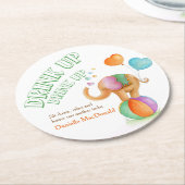 サーカス象ユニセックスの赤ちゃんシャワー紙コースター ラウンドペーパーコースター (アングル)