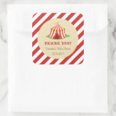 サーカス赤ちゃんシャワーステッカー スクエアシール (バッグ)