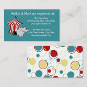 サーカス赤ちゃんシャワーレジストリ エンクロージャーカード (正面/裏面)