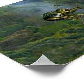 サーカス飛んでいるヘリコプタベトナムのジャングル ポスター (角)