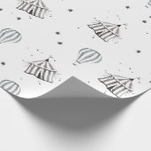 サーカス飛んでいる&ホットエアバルーン水カラー子供部屋 ラッピングペーパー (角)