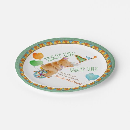 サーカス食べユニッシクルサイのプレート ペーパープレート (アングル)