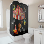 サーカス黒い子供のシャワーカーテン シャワーカーテン (インサイチュ)